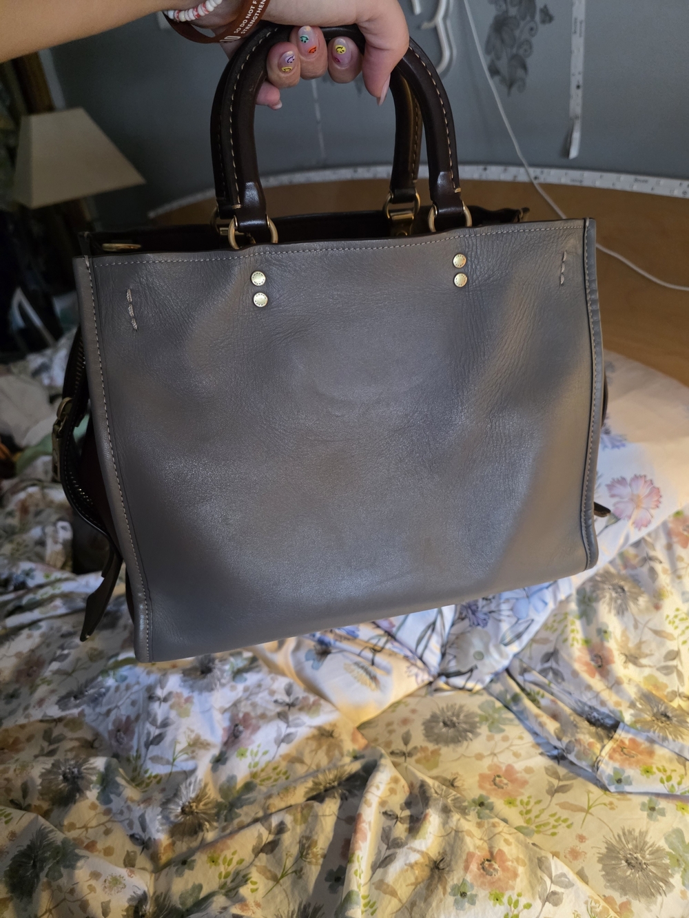 Coach Gray Colorblock Leather Rogue Bag - Picture 7 of 11